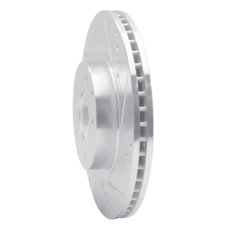 Mazda 3 Brake Rotor (1) - Front Right - R1 Concepts - Drilled & Slotted - Silver - `14-`24